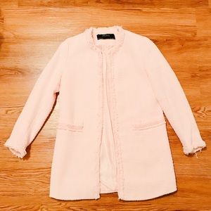XS Zara Pink Tweed Jacket Coat